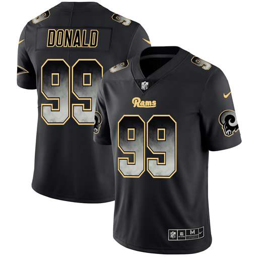 Men Los Angeles Rams 99 Donald Nike Teams Black Smoke Fashion Limited NFL Jerseys